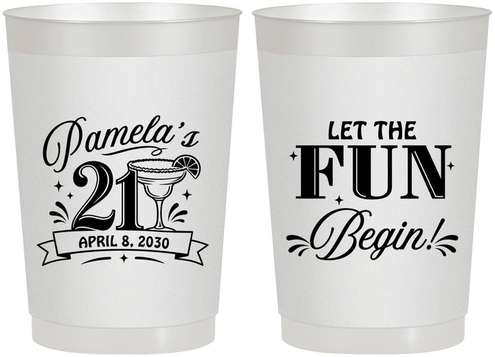 Personalized 21st Birthday 22 oz Frosted Cups - Let The Fun Begin | 340009