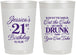 Personalized 21st Birthday 22 oz Frosted Cups - Candles Cake Drunk | 340010