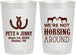 Personalized Wedding 22 oz Frosted Cups - Horseshoe | 342
