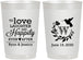 Personalized Wedding 22 oz Frosted Cups - Love Laughter Happily | 345