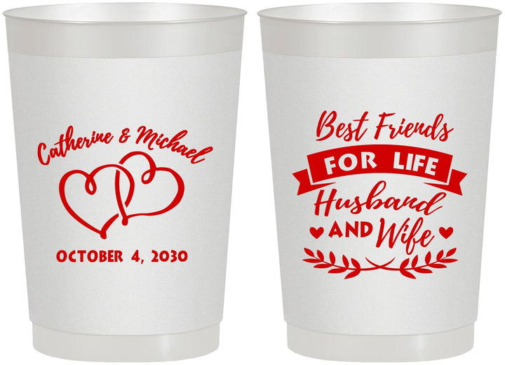 Personalized Wedding 22 oz Frosted Cups - Best Friends For Life | 349