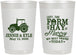 Personalized Wedding 22 oz Frosted Cups - Left The Farm Tractor | 351