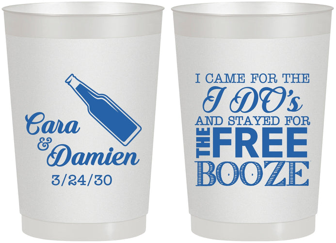 Personalized Wedding 22 oz Frosted Cups - I Do Free Booze | 371