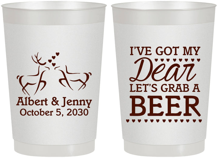 Personalized Wedding 22 oz Frosted Cups - Dear Beer | 372