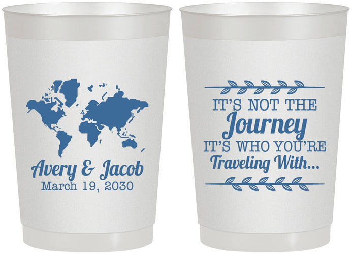 Personalized Wedding 22 oz Frosted Cups - Journey Traveling With | 374