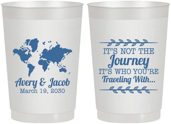 Personalized Wedding 22 oz Frosted Cups - Journey Traveling With | 374