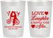Personalized Wedding 22 oz Frosted Cups - Love Laughter Happily | 376
