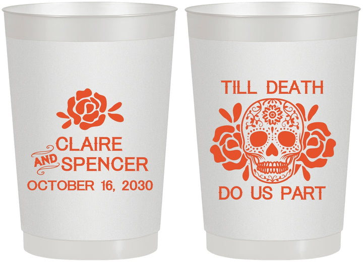 Personalized Wedding 22 oz Frosted Cups - Till Death Do Us Part | 380