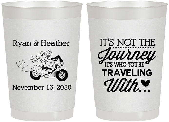 Personalized Wedding 22 oz Frosted Cups - Journey Traveling With | 385