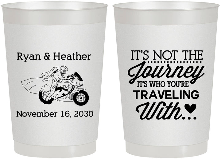 Personalized Wedding 22 oz Frosted Cups - Journey Traveling With | 385