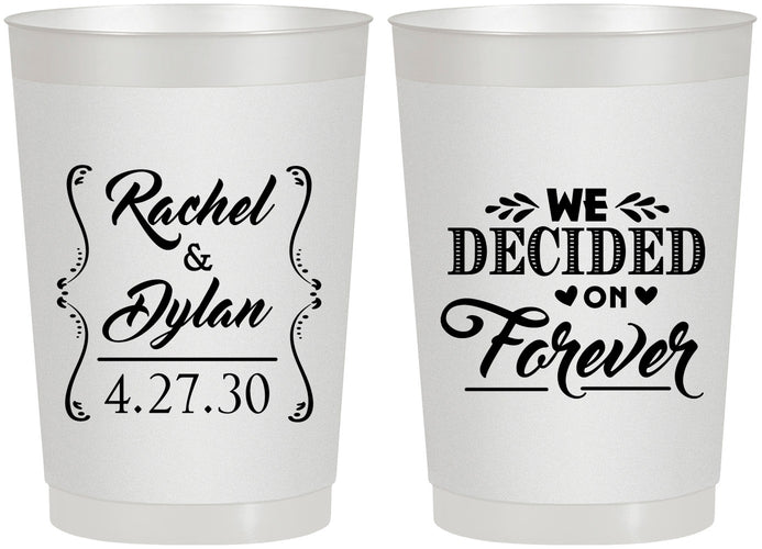 Personalized Wedding 22 oz Frosted Cups - We Decided On Forever | 386