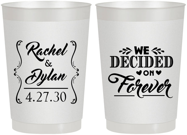 Personalized Wedding 22 oz Frosted Cups - We Decided On Forever | 386