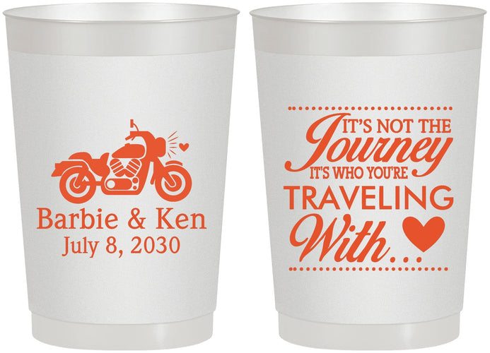 Personalized Wedding 22 oz Frosted Cups - Journey Traveling With | 388