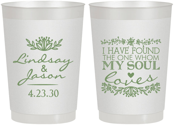 Personalized Wedding 22 oz Frosted Cups - Found My Soul | 390