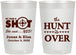 Personalized Wedding 22 oz Frosted Cups - The Hunt Is Over | 400