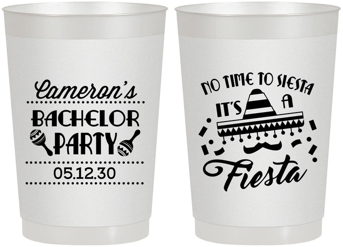 Personalized Bachelor Party 22 oz Frosted Cups - Siesta Fiesta Mexican | 40000