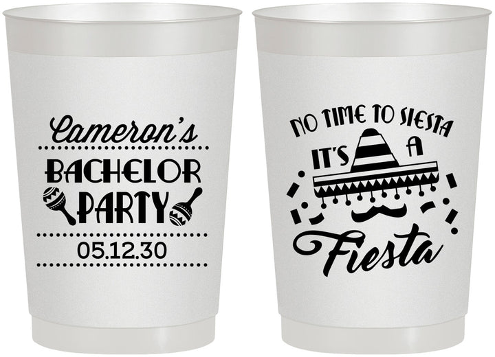 Personalized Bachelor Party 22 oz Frosted Cups - Siesta Fiesta Mexican | 40000
