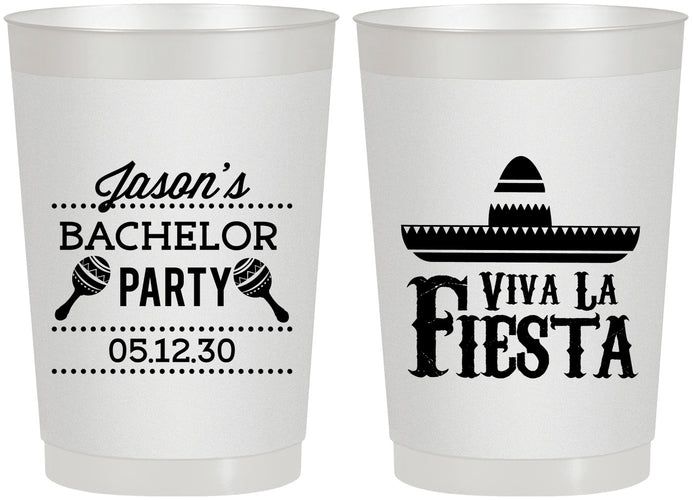 Personalized Bachelor Party 22 oz Frosted Cups - Viva La Fiesta Mexican | 40001