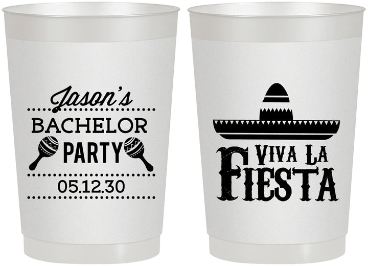 Personalized Bachelor Party 22 oz Frosted Cups - Viva La Fiesta Mexican | 40001