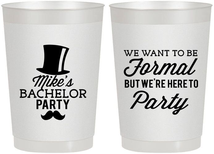 Personalized Bachelor Party 22 oz Frosted Cups - Formal | 40007