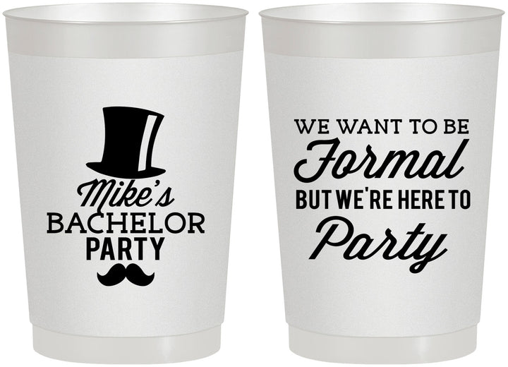 Personalized Bachelor Party 22 oz Frosted Cups - Formal | 40007