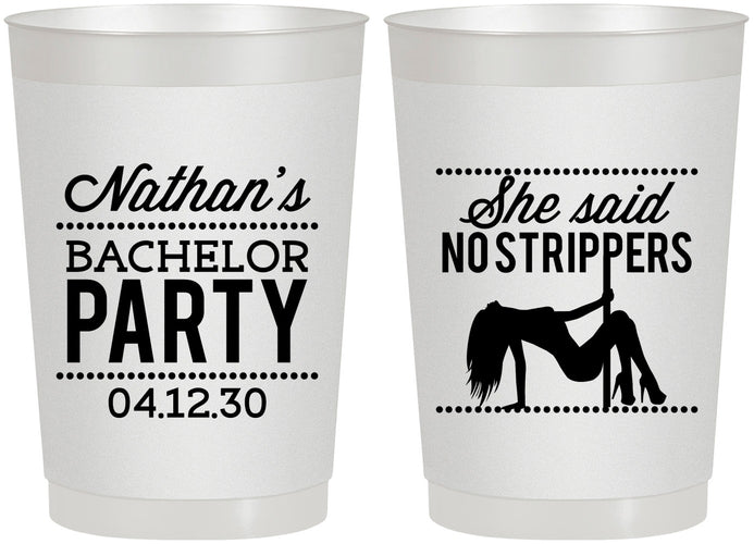 Personalized Bachelor Party 22 oz Frosted Cups - Strip Club | 40008