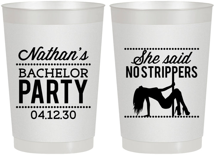 Personalized Bachelor Party 22 oz Frosted Cups - Strip Club | 40008