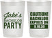 Personalized Bachelor Party 22 oz Frosted Cups - Caution Expires On | 40009