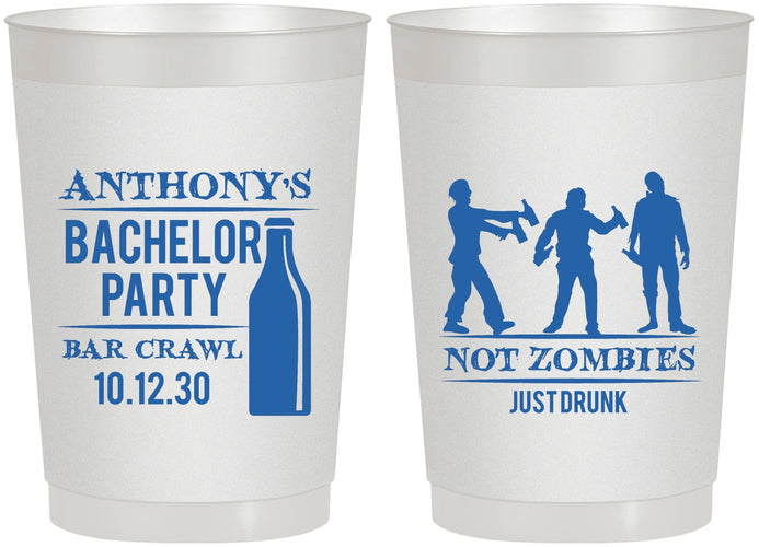 Personalized Bachelor Party 22 oz Frosted Cups - Bar Crawl | 40010
