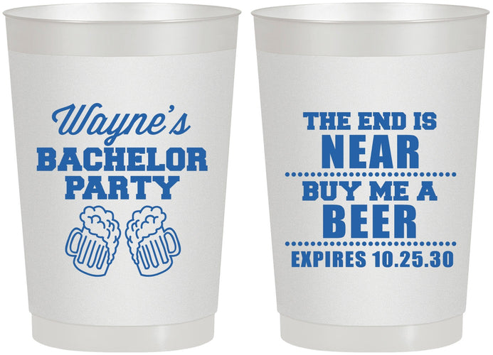 Personalized Bachelor Party 22 oz Frosted Cups - Beer | 40014