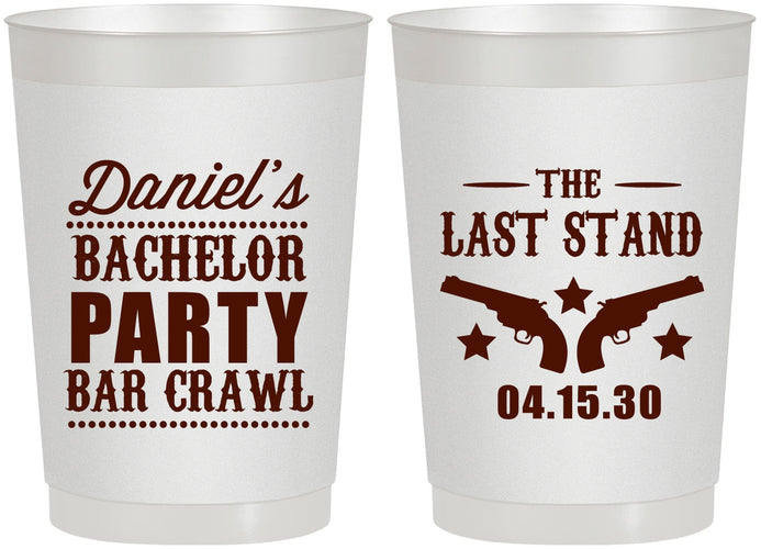 Personalized Bachelor Party 22 oz Frosted Cups - The Last Stand | 40016