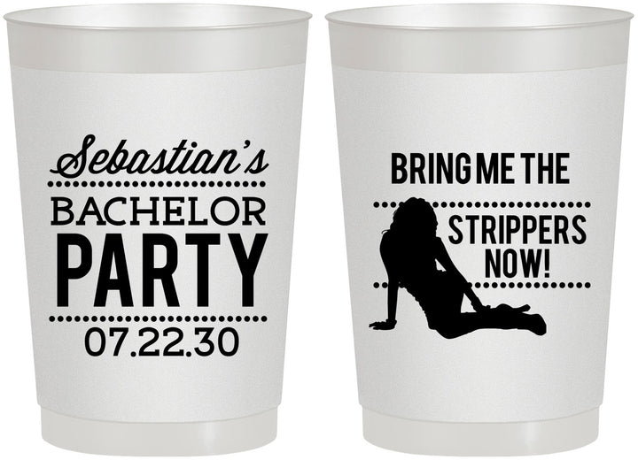 Personalized Bachelor Party 22 oz Frosted Cups - Strip Club | 40017