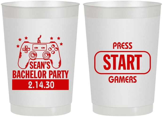 Personalized Bachelor Party 22 oz Frosted Cups - Video Games | 40018