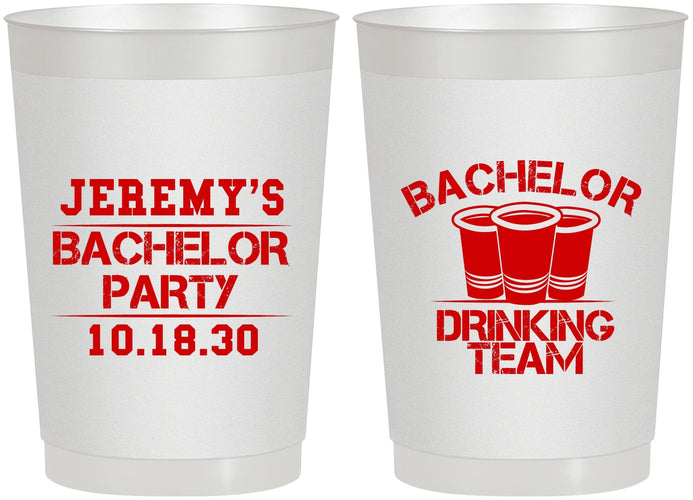 Personalized Bachelor Party 22 oz Frosted Cups - Drinking Team | 40020