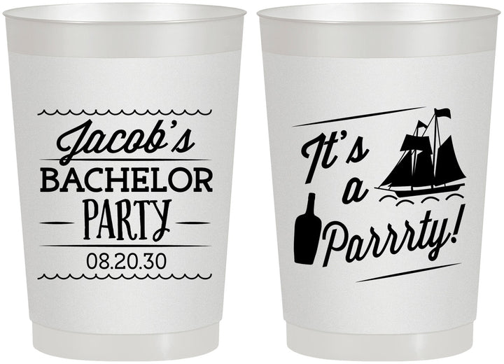 Personalized Bachelor Party 22 oz Frosted Cups - Boat | 40023