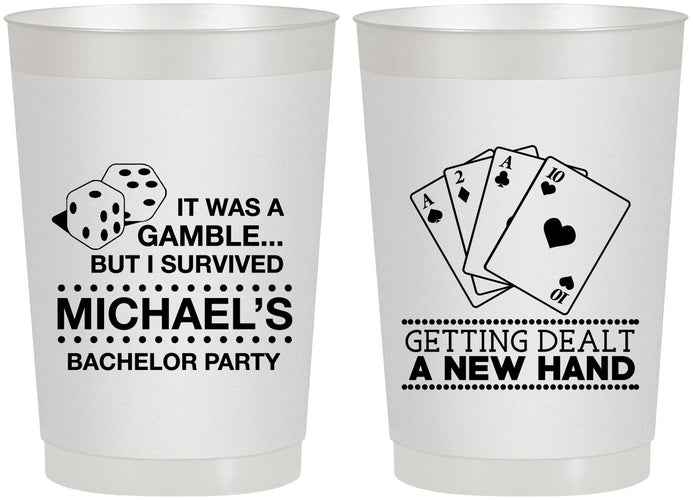 Personalized Bachelor Party 22 oz Frosted Cups - Las Vegas | 40025