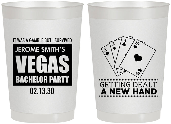 Personalized Bachelor Party 22 oz Frosted Cups - Las Vegas | 40026