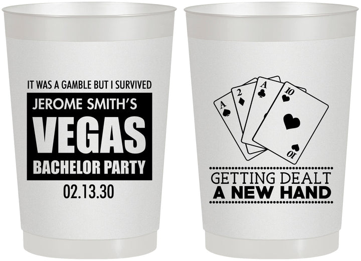 Personalized Bachelor Party 22 oz Frosted Cups - Las Vegas | 40026