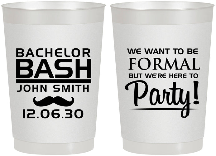 Personalized Bachelor Party 22 oz Frosted Cups - Formal | 40030
