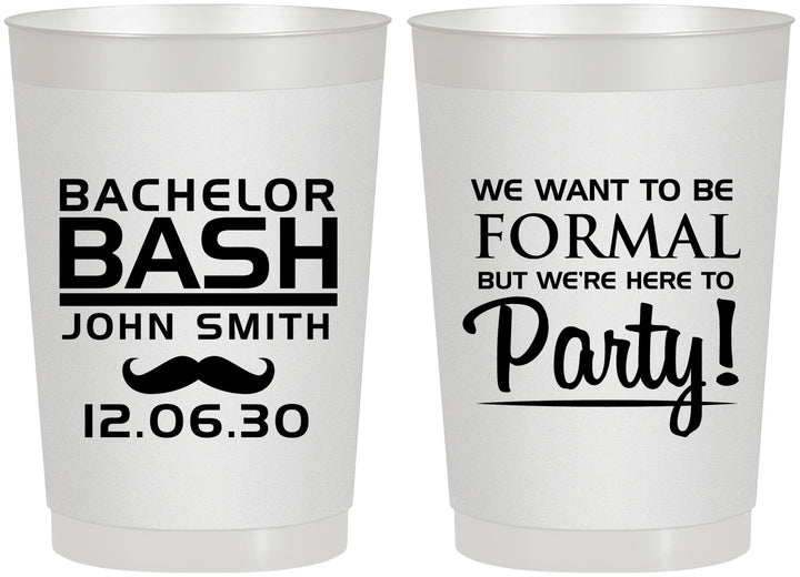 Personalized Bachelor Party 22 oz Frosted Cups - Formal | 40030