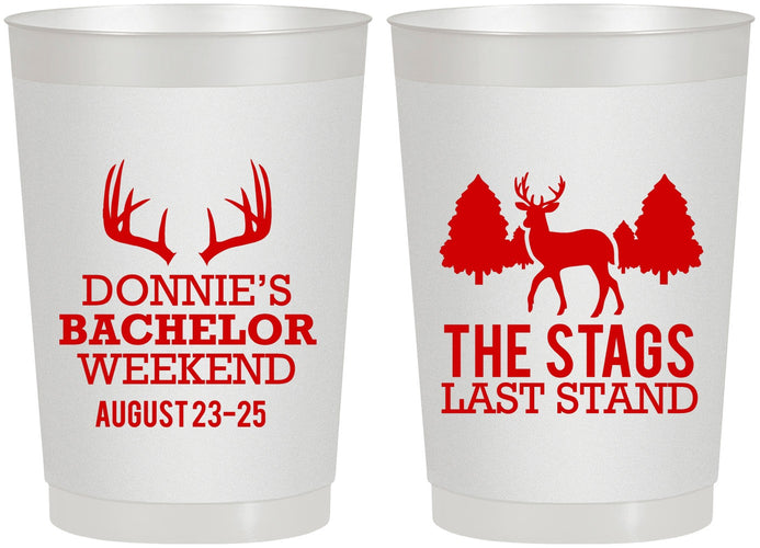Personalized Bachelor Party 22 oz Frosted Cups - Stags Last Stand | 40033