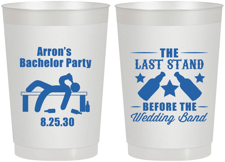 Personalized Bachelor Party 22 oz Frosted Cups - The Last Stand | 40035