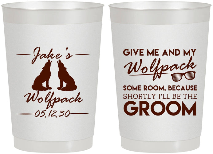 Personalized Bachelor Party 22 oz Frosted Cups - Wolfpack | 40036