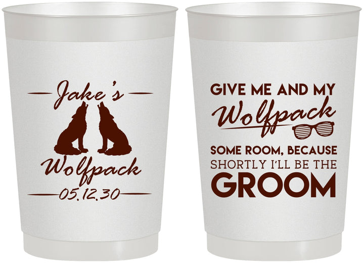 Personalized Bachelor Party 22 oz Frosted Cups - Wolfpack | 40036