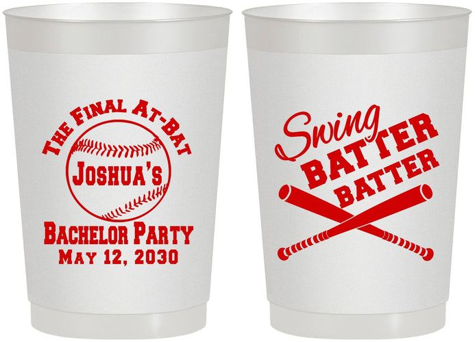 Personalized Bachelor Party 22 oz Frosted Cups - Baseball | 40038