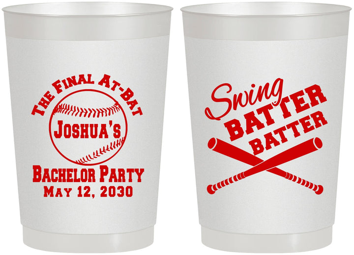Personalized Bachelor Party 22 oz Frosted Cups - Baseball | 40038
