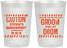 Personalized Bachelor Party 22 oz Frosted Cups - Groom Rhymes Doom | 40042