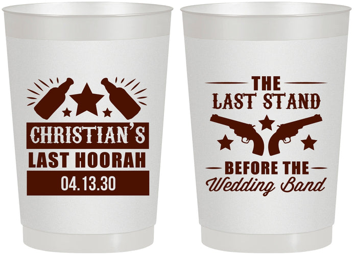 Personalized Bachelor Party 22 oz Frosted Cups - Last Stand | 40046