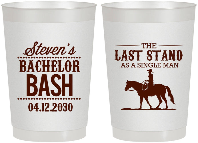 Personalized Bachelor Party 22 oz Frosted Cups - The Last Stand | 40050