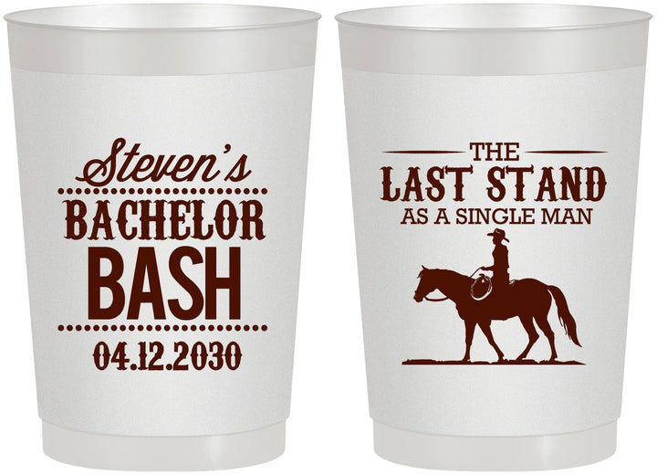 Personalized Bachelor Party 22 oz Frosted Cups - The Last Stand | 40050